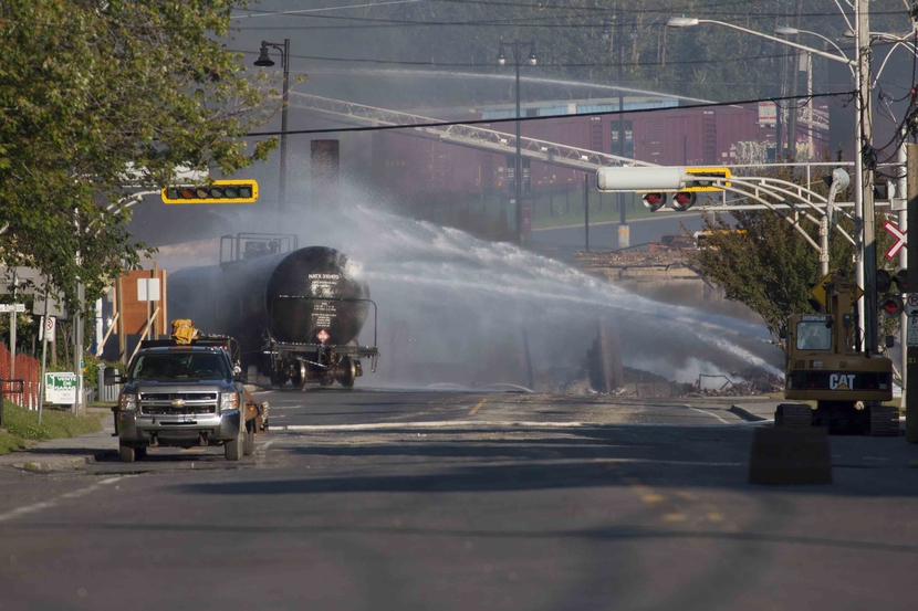 Five bodies of victims have been recovered in Quebec from the catastrophic derailment of an oil-laden cargo train, but 40 people are missing. (Pic- Ge Five bodies of victims have been recovered in Quebec from the catastrophic derailment of an oil-laden cargo train, but 40 people are missing. (Pic- Ge