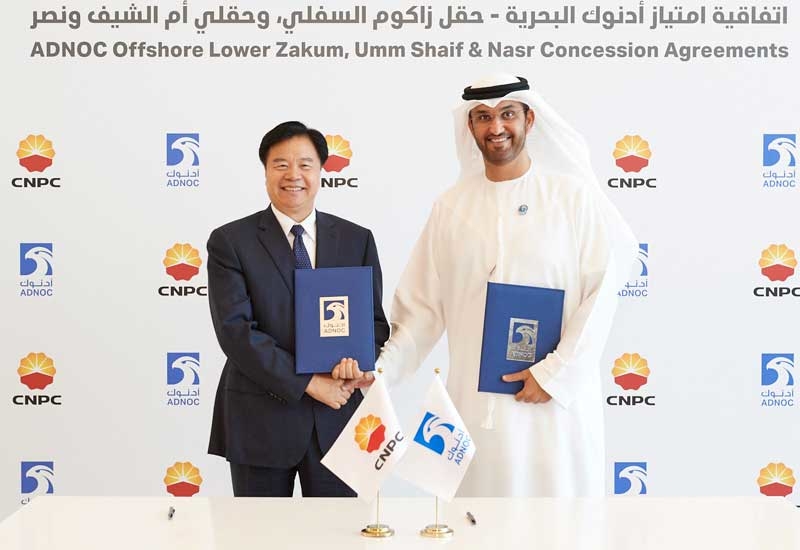 The agreements between ADNOC and CNPC were signed by Dr Sultan Ahmed Al Jaber (right), ADNOC Group CEO, and Wang Yilin, CNPC Chairman. The agreements between ADNOC and CNPC were signed by Dr Sultan Ahmed Al Jaber (right), ADNOC Group CEO, and Wang Yilin, CNPC Chairman.