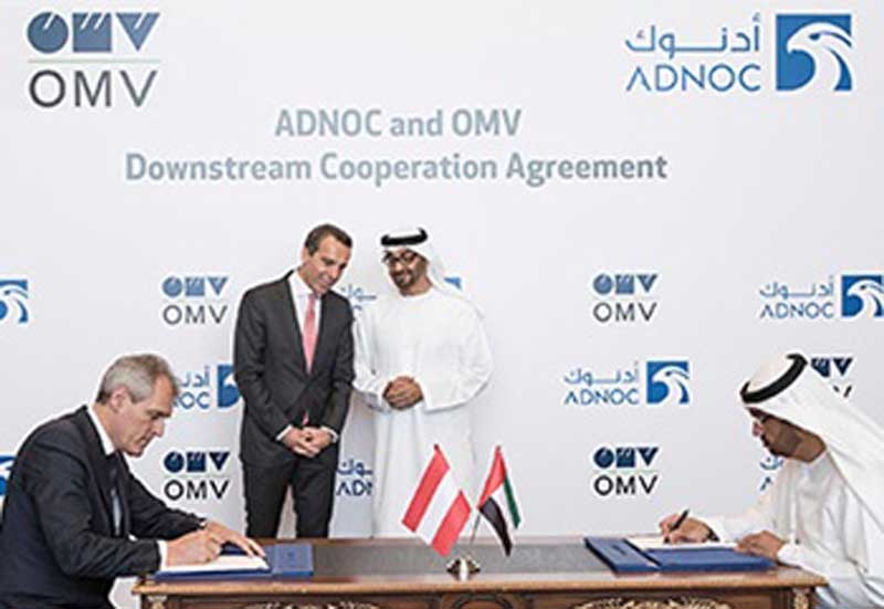 Dr Sultan Ahmed Al Jaber (right), the UAE Minister of State and group CEO, ADNOC, and Dr Rainer Seele, CEO, OMV, at a previous contract signing. Dr Sultan Ahmed Al Jaber (right), the UAE Minister of State and group CEO, ADNOC, and Dr Rainer Seele, CEO, OMV, at a previous contract signing.