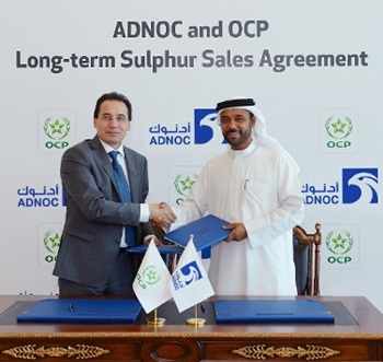 The agreement with OCP, which is unique in the sulphur industry, strengthens ADNOCs position as one of the worlds largest exporters of sulphur. The agreement with OCP, which is unique in the sulphur industry, strengthens ADNOCs position as one of the worlds largest exporters of sulphur.