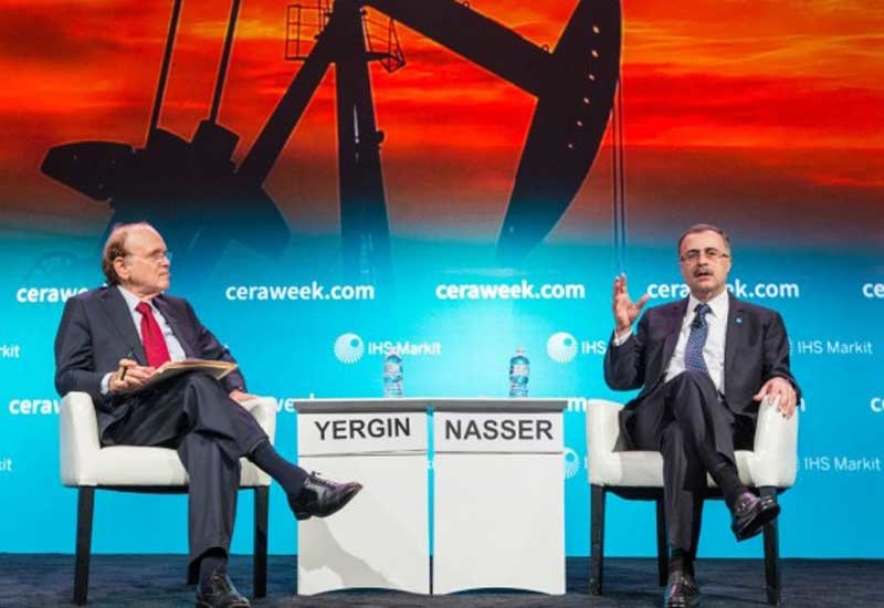 Amin H Nasser (right), president and CEO, Saudi Aramco, discusses the future of oil with Daniel Yergin, vice chairman, IHS Markit, at CERAWeek in Houston, Texas. Amin H Nasser (right), president and CEO, Saudi Aramco, discusses the future of oil with Daniel Yergin, vice chairman, IHS Markit, at CERAWeek in Houston, Texas.