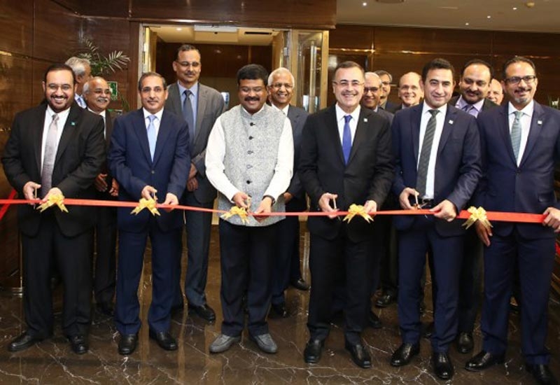 From left to right in the front row: Abdulaziz Judaimi, senior vice president, downstream, Saudi Aramco; HE Saud Alsati, Saudi Ambassador to India; Dharmendra Pradhan, Indias minister of petroleum and natural gas; Amin Nasser, president & CEO, Saudi Aramco; Said Hadrami, vice president, international operations, Saudi Aramco; and Nabil Nuaim, president, Aramco Asia. From left to right in the front row: Abdulaziz Judaimi, senior vice president, downstream, Saudi Aramco; HE Saud Alsati, Saudi Ambassador to India; Dharmendra Pradhan, Indias minister of petroleum and natural gas; Amin Nasser, president & CEO, Saudi Aramco; Said Hadrami, vice president, international operations, Saudi Aramco; and Nabil Nuaim, president, Aramco Asia.