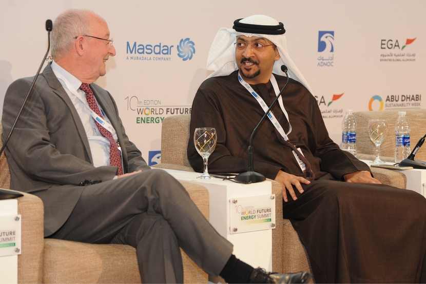 John Scowcroft (left), executive advisor, Europe, Middle East and Africa, the Global Carbon Capture and Storage Institute, and Arafat Al Yafei, CEO, Al Reyadah, at the World Future Energy Summit 2017 in Abu Dhabi. John Scowcroft (left), executive advisor, Europe, Middle East and Africa, the Global Carbon Capture and Storage Institute, and Arafat Al Yafei, CEO, Al Reyadah, at the World Future Energy Summit 2017 in Abu Dhabi.