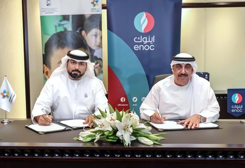 The MoU was signed at ENOC's headquarters by HE Saif Humaid Al Falasi (right), group CEO, ENOC, and Abdulla Al Shehhi, director of business support department, Dubai Cares. The MoU was signed at ENOC's headquarters by HE Saif Humaid Al Falasi (right), group CEO, ENOC, and Abdulla Al Shehhi, director of business support department, Dubai Cares.