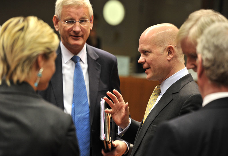 EU ministers in the middle of discussion. EU ministers in the middle of discussion.