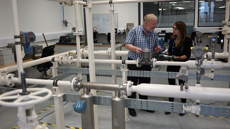 Emerson's new education facilities in Aberdeen include a live liquid flow loop – the first of its kind in the UK – which has three metering streams that can be run in a number of different configurations. Emerson's new education facilities in Aberdeen include a live liquid flow loop – the first of its kind in the UK – which has three metering streams that can be run in a number of different configurations.