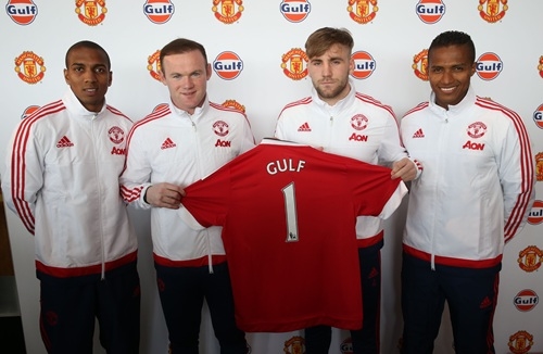 Manchester United players at the unveiling. Manchester United players at the unveiling.