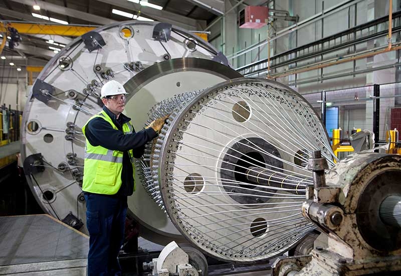 Power cables being prepared at a plant in the UK. Power cables being prepared at a plant in the UK.