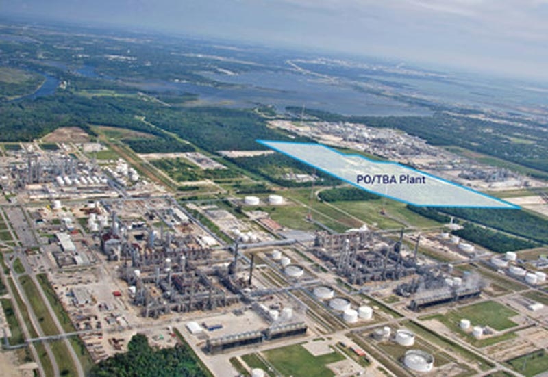 The plant upon completion will produce 470,000 metric tons of propylene oxide and one million metric tons of tertiary butyl alcohol annually. The plant upon completion will produce 470,000 metric tons of propylene oxide and one million metric tons of tertiary butyl alcohol annually.