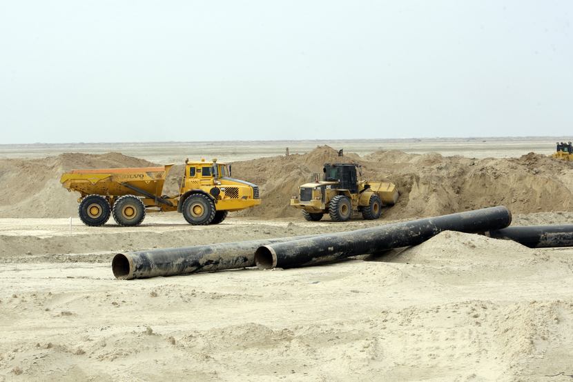 Ordnance clearing at the Majnoon field continues, using heavy bulldozing equipment. GETTY IMAGES Ordnance clearing at the Majnoon field continues, using heavy bulldozing equipment. GETTY IMAGES