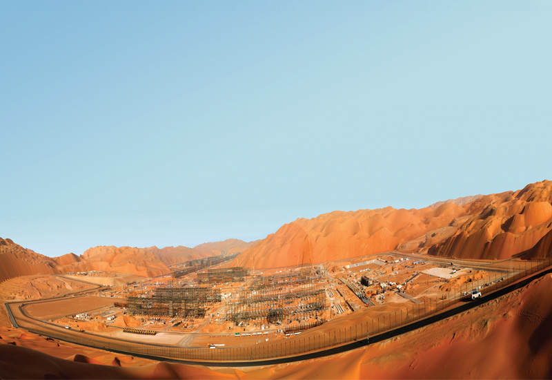 The site of the Shah Gas Field development being undertaken by Al Hosn Gas in the Western Region of the Abu Dhabi desert. The site of the Shah Gas Field development being undertaken by Al Hosn Gas in the Western Region of the Abu Dhabi desert.