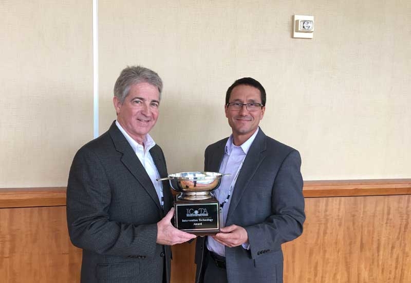 Tad Bostick (left), Well-SENSE Western Hemisphere commercial director, receives the award. Tad Bostick (left), Well-SENSE Western Hemisphere commercial director, receives the award.