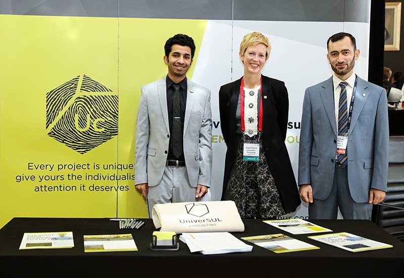 UniverSUL Consultings stand at the Middle East Sulphur Conference, with Angie Slavens centre. UniverSUL Consultings stand at the Middle East Sulphur Conference, with Angie Slavens centre.