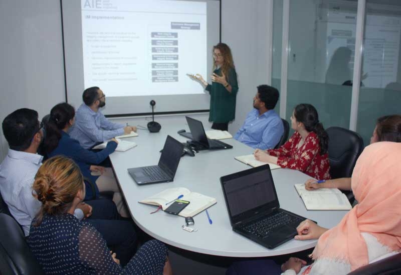 Integrity management system planning meeting held at Asset Integrity Engineering (AIE), led by one of AIE's female engineers. Integrity management system planning meeting held at Asset Integrity Engineering (AIE), led by one of AIE's female engineers.