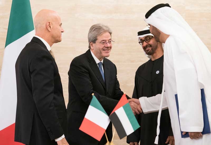 Italian Premier Paolo Gentiloni at the signing ceremony in Abu Dhabi. Italian Premier Paolo Gentiloni at the signing ceremony in Abu Dhabi.
