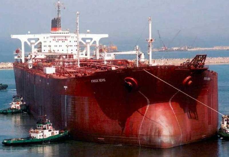 The Knock Nevis being positioned for conversion to an FSO at Dubai Drydocks in 2004. The Knock Nevis being positioned for conversion to an FSO at Dubai Drydocks in 2004.