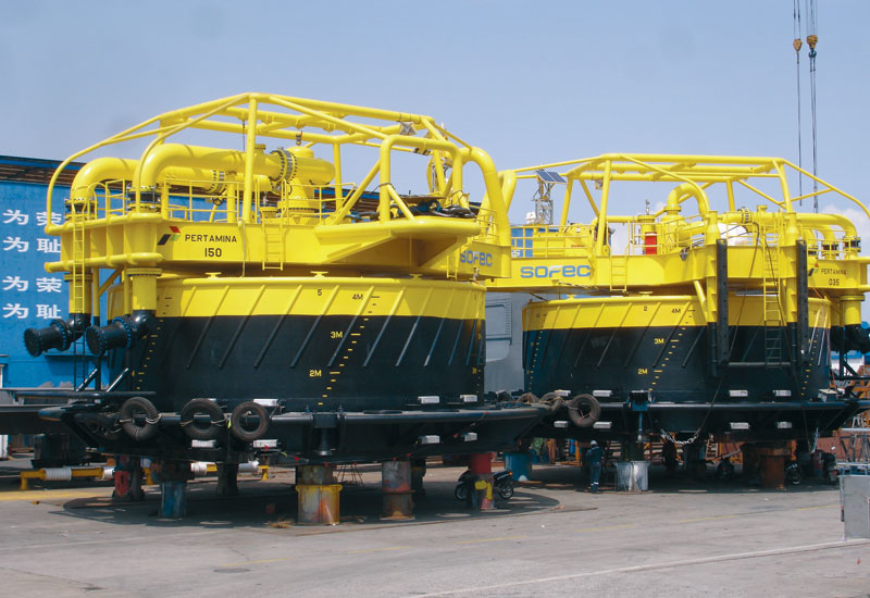 SOFEC'S latest catenary anchor leg mooring systems (CALMs) offering being readied for delivery. SOFEC'S latest catenary anchor leg mooring systems (CALMs) offering being readied for delivery.