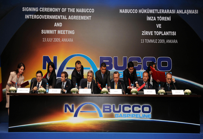 The $11.5 billion Nabucco project would extend about 2,000 miles through Turkish territory to Austria by crossing Romania, Bulgaria and Hungary. GETTY The $11.5 billion Nabucco project would extend about 2,000 miles through Turkish territory to Austria by crossing Romania, Bulgaria and Hungary. GETTY