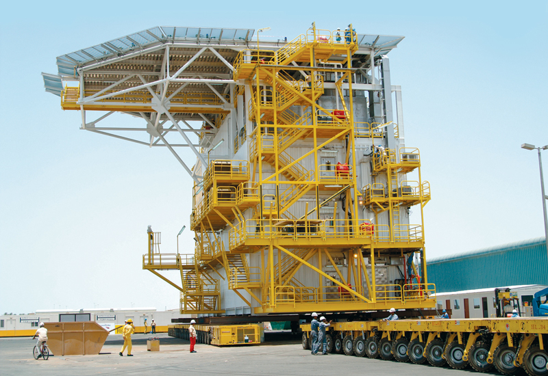 Outsized cargo readies for its departure from Abu Dhabi to be shippied to Asia. Outsized cargo readies for its departure from Abu Dhabi to be shippied to Asia.