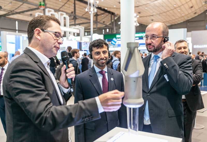 Eng. Suhail Al Mazrouei (centre), minister of energy and industry in the United Arab Emirates and president of the OPEC Conference, at the Siemens stand at Hannover Messe. Eng. Suhail Al Mazrouei (centre), minister of energy and industry in the United Arab Emirates and president of the OPEC Conference, at the Siemens stand at Hannover Messe.