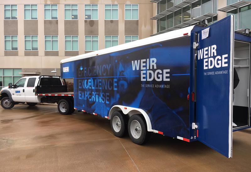 A Weir Edge trailer hits the road. A Weir Edge trailer hits the road.