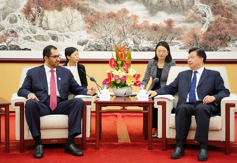 Dr Sultan Ahmed Al Jaber (left), UAE minister of state and ADNOC Group CEO, meets with Wang Yilin, Chairman of China National Petroleum Corporation. Dr Sultan Ahmed Al Jaber (left), UAE minister of state and ADNOC Group CEO, meets with Wang Yilin, Chairman of China National Petroleum Corporation.