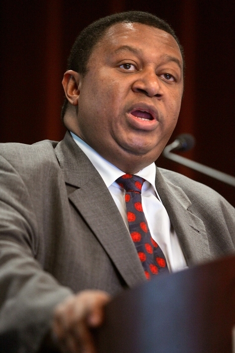 OPEC secretary general Mohammed Barkindo talks during the 7th International Oil Summit in Paris OPEC secretary general Mohammed Barkindo talks during the 7th International Oil Summit in Paris