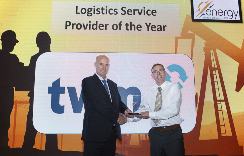 Nicolaas Paardenkooper (left), CEO, Brooge Petroleum and Gas Investment Company, receives the Logistics Service Provider of the Year Award won by Brooge Petroleum and Gas Investment Company from Mark Walker, group CFO, TWMA, at the 2019 Middle East Energy Awards. Nicolaas Paardenkooper (left), CEO, Brooge Petroleum and Gas Investment Company, receives the Logistics Service Provider of the Year Award won by Brooge Petroleum and Gas Investment Company from Mark Walker, group CFO, TWMA, at the 2019 Middle East Energy Awards.